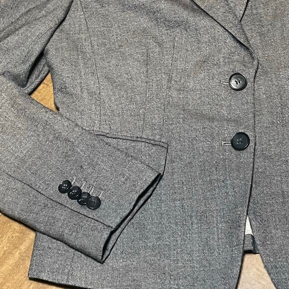 Ann Taylor Taupe Wool Blend Blazer 6P Petite Slim Fit Workwear Office Jacket - Picture 3 of 10